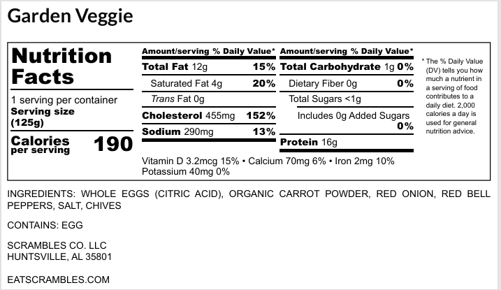 Garden Veggie Scrambles - 6 Pack